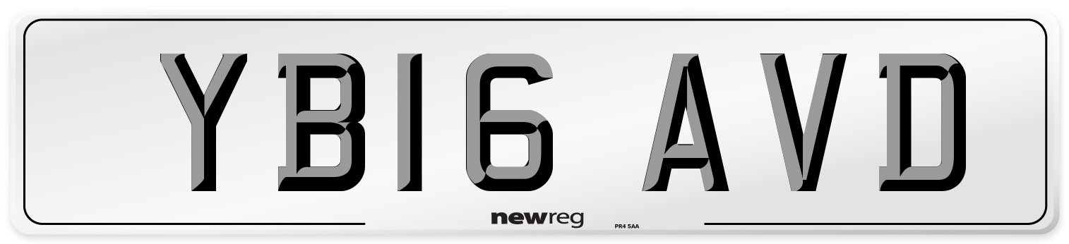 YB16 AVD Number Plate from New Reg